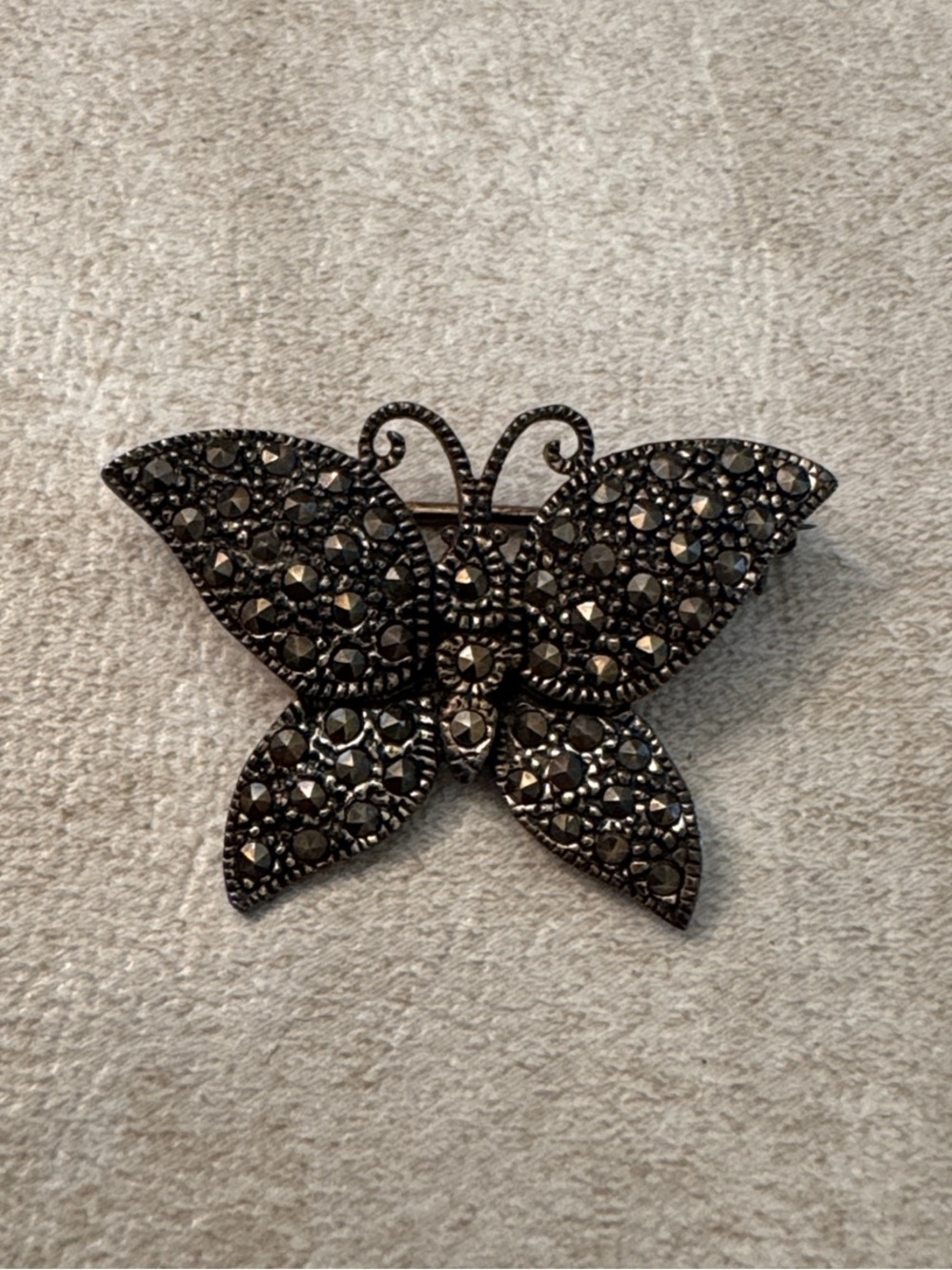 Butterfly Brooch - Dark Silver Tone